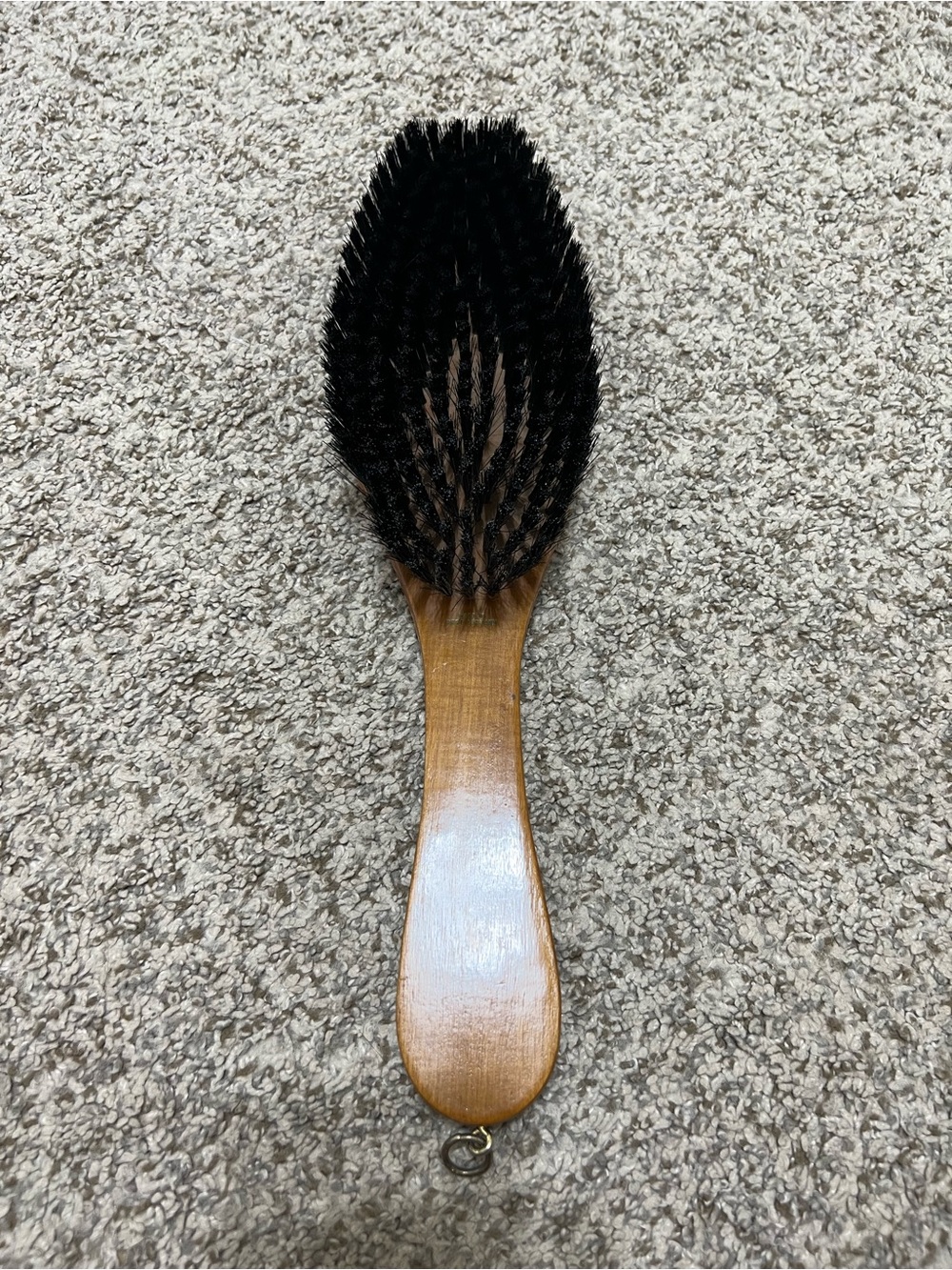 Vtg Made in West Germany Mid Century Wooden Garment Brush with Black Bristles